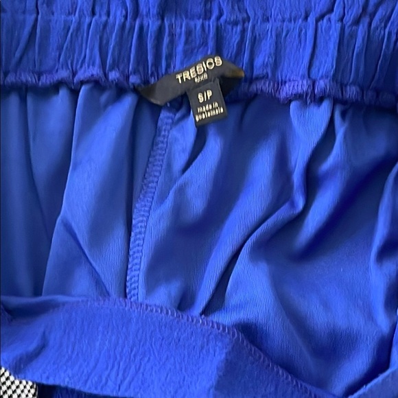 Tresics Luxe Blue summer Pants 100% cotton with Gray Tie Waist - size S,M.L - Picture 5 of 7